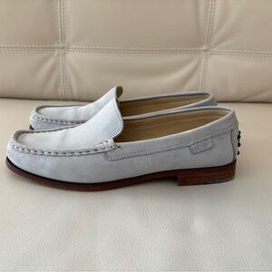 ESCADA Light Blue Suede/Leather Loafers, Size 38.5